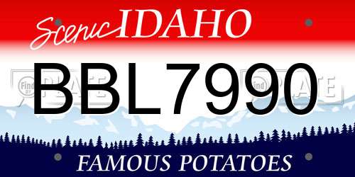 BBL7990 Idaho License Plate