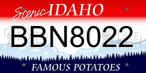 BBN8022 Idaho License Plate