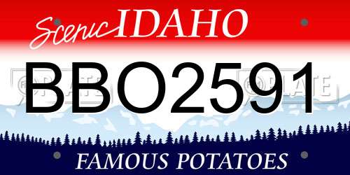 BBO2591 Idaho License Plate