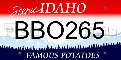 BBO265 Idaho License Plate