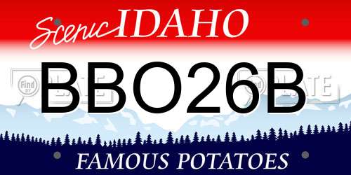 BBO26B Idaho License Plate