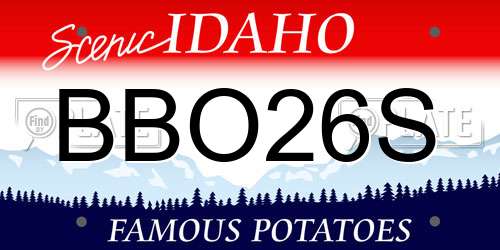 BBO26S Idaho License Plate