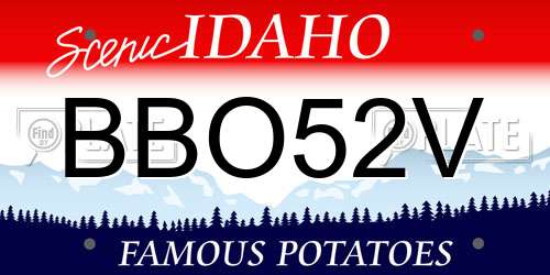 BBO52V Idaho License Plate