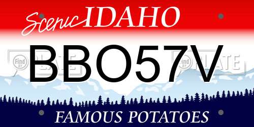 BBO57V Idaho License Plate
