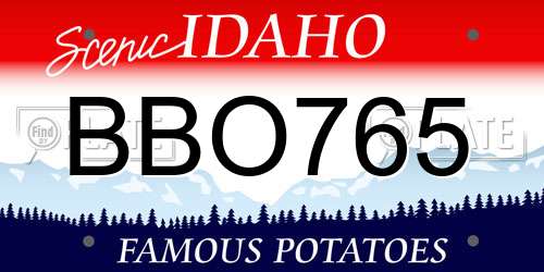 BBO765 Idaho License Plate