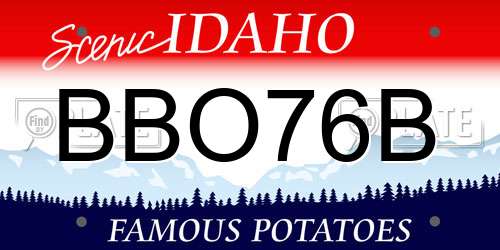 BBO76B Idaho License Plate