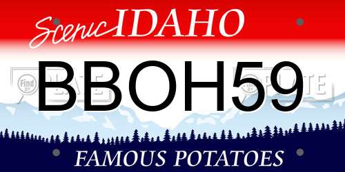 BBOH59 Idaho License Plate