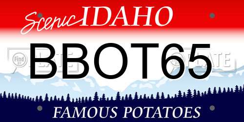 BBOT65 Idaho License Plate