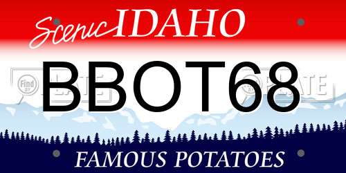 BBOT68 Idaho License Plate