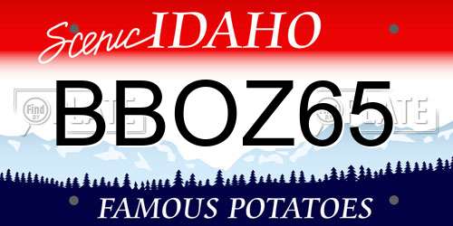 BBOZ65 Idaho License Plate