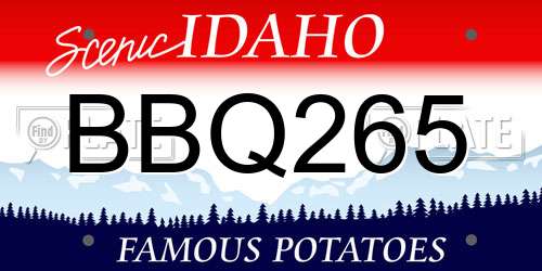 BBQ265 Idaho License Plate