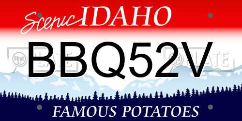 BBQ52V Idaho License Plate