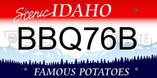 BBQ76B Idaho License Plate