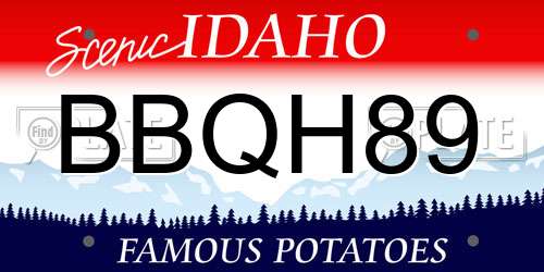 BBQH89 Idaho License Plate