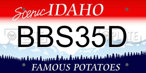 BBS35D Idaho License Plate