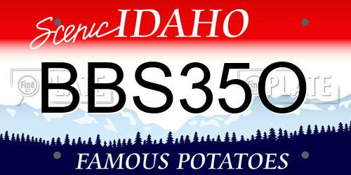 BBS35O Idaho License Plate