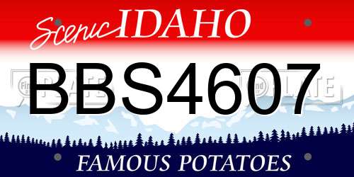 BBS4607 Idaho License Plate