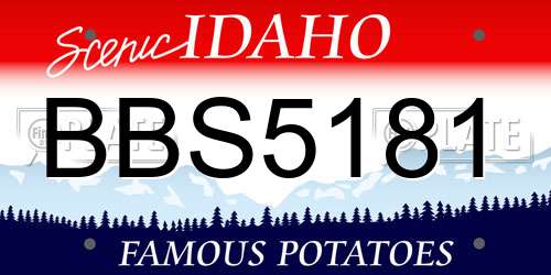 BBS5181 Idaho License Plate
