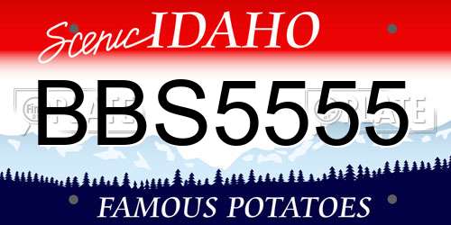 BBS5555 Idaho License Plate