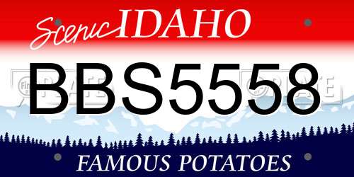 BBS5558 Idaho License Plate