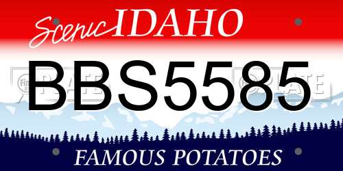 BBS5585 Idaho License Plate