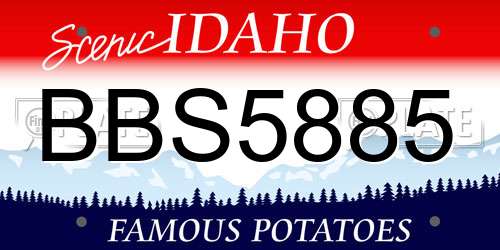 BBS5885 Idaho License Plate