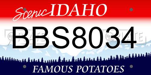 BBS8034 Idaho License Plate