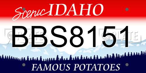 BBS8151 Idaho License Plate