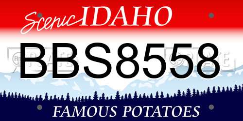 BBS8558 Idaho License Plate