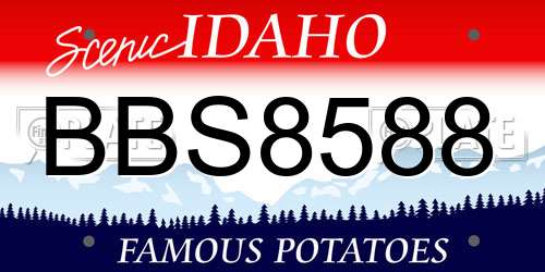 BBS8588 Idaho License Plate