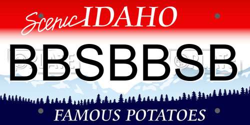 BBSBBSB Idaho License Plate