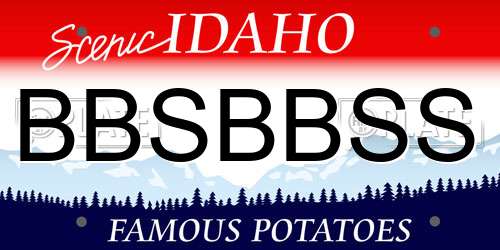 BBSBBSS Idaho License Plate