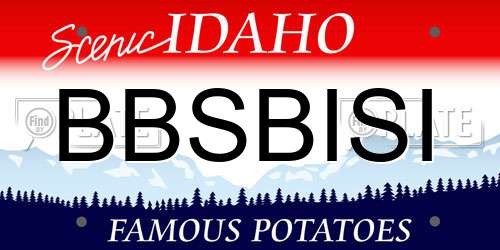 BBSBISI Idaho License Plate