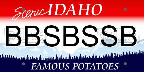 BBSBSSB Idaho License Plate