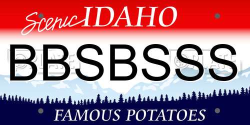 BBSBSSS Idaho License Plate