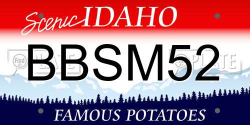 BBSM52 Idaho License Plate