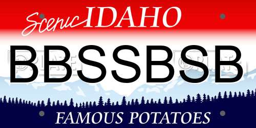 BBSSBSB Idaho License Plate