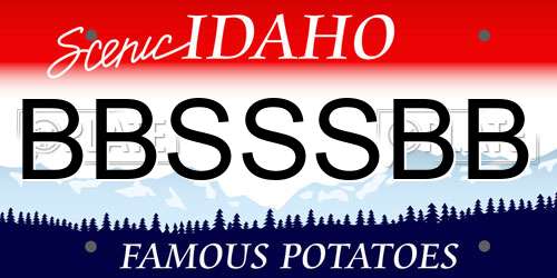 BBSSSBB Idaho License Plate