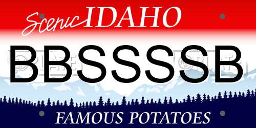 BBSSSSB Idaho License Plate