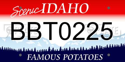 BBT0225 Idaho License Plate