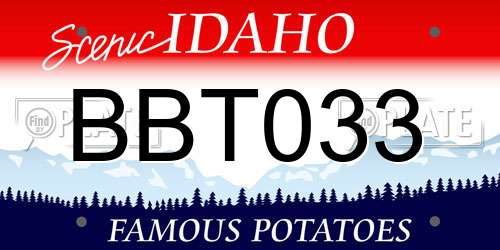 BBT033 Idaho License Plate