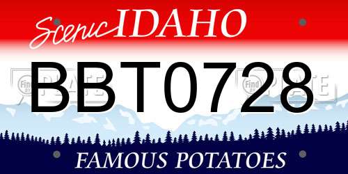 BBT0728 Idaho License Plate