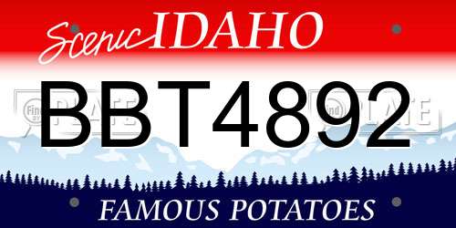 BBT4892 Idaho License Plate