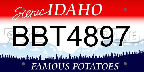 BBT4897 Idaho License Plate