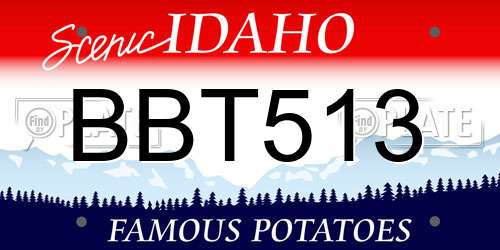 BBT513 Idaho License Plate