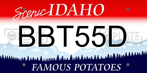 BBT55D Idaho License Plate