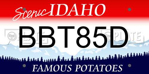 BBT85D Idaho License Plate