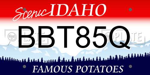 BBT85Q Idaho License Plate