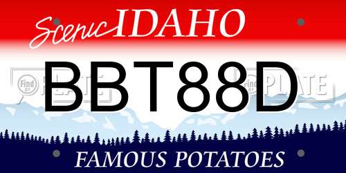 BBT88D Idaho License Plate
