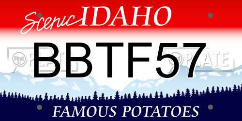 BBTF57 Idaho License Plate
